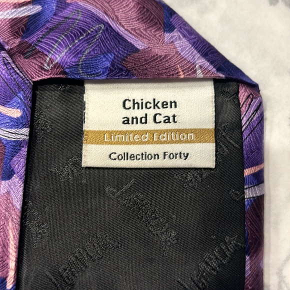 J. Garcia Chicken & Cat Collection Forty 100% Silk TIE (Jerry Garcia) Beautiful - Picture 5 of 6